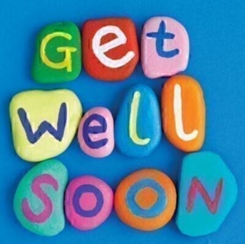 Large Get Well Soon Card Painted Stones by The Art Group. This large Get Well Soon Card is designed by Howard Shooter and Lauren Floodgate under High Five label for The Art Group at Paper Rose. The card depicts painted stones which spell out Get Well Soon. Message inside - Hope you are feeing brighter soon. Comes with a yellow envelope. Size 21x21cm